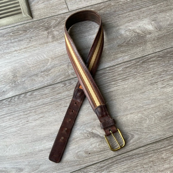 Vintage Levi’s Orange Tab Solid Brass Buckle Leather Belt - Picture 5 of 15